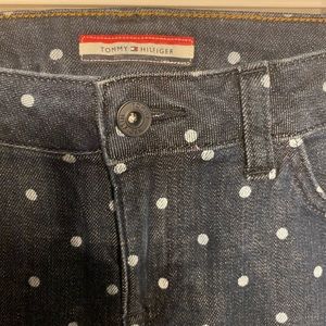 Polka dot TH stretchy crop jeans